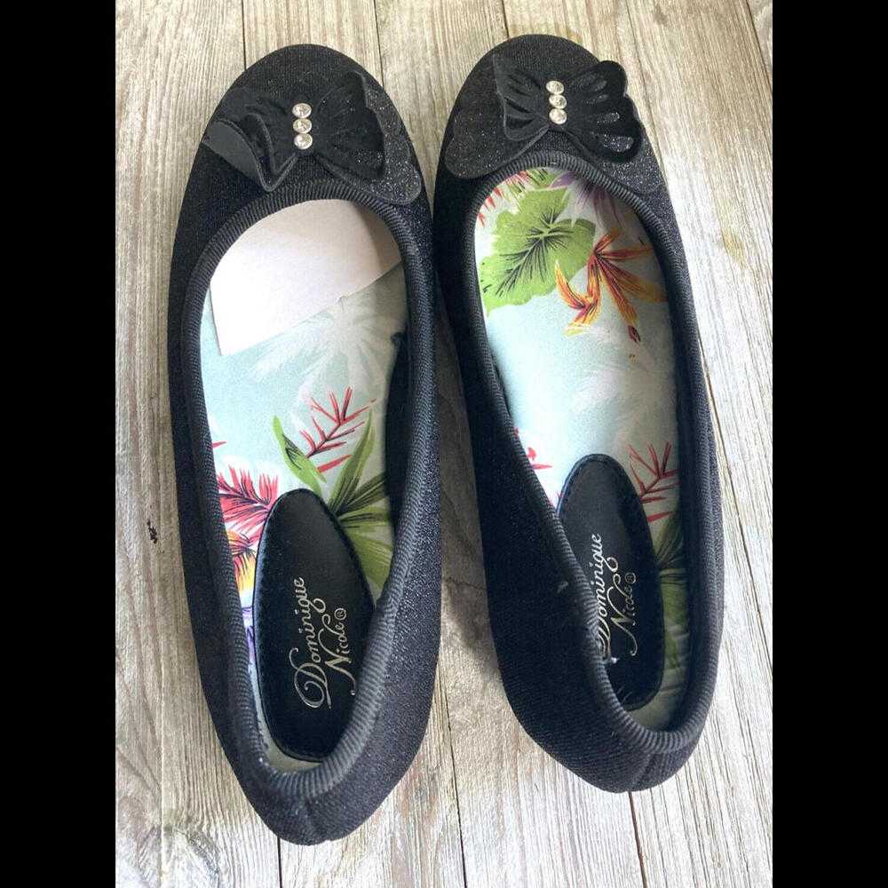 Dominique Nicole Girls Shoes Butterfly NEW Black Size 4M Shoe Dept.
